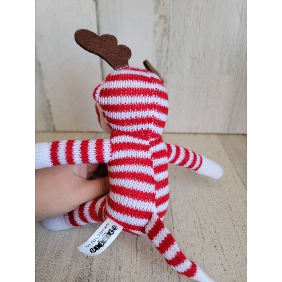 Sock monkey red striped reindeer Xmas home decor - Picture 6 of 6